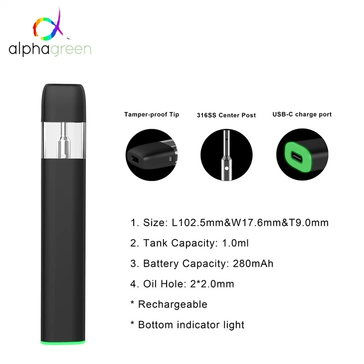 1 Ml 360° Window CBD/THC/Delta-8 Disposable